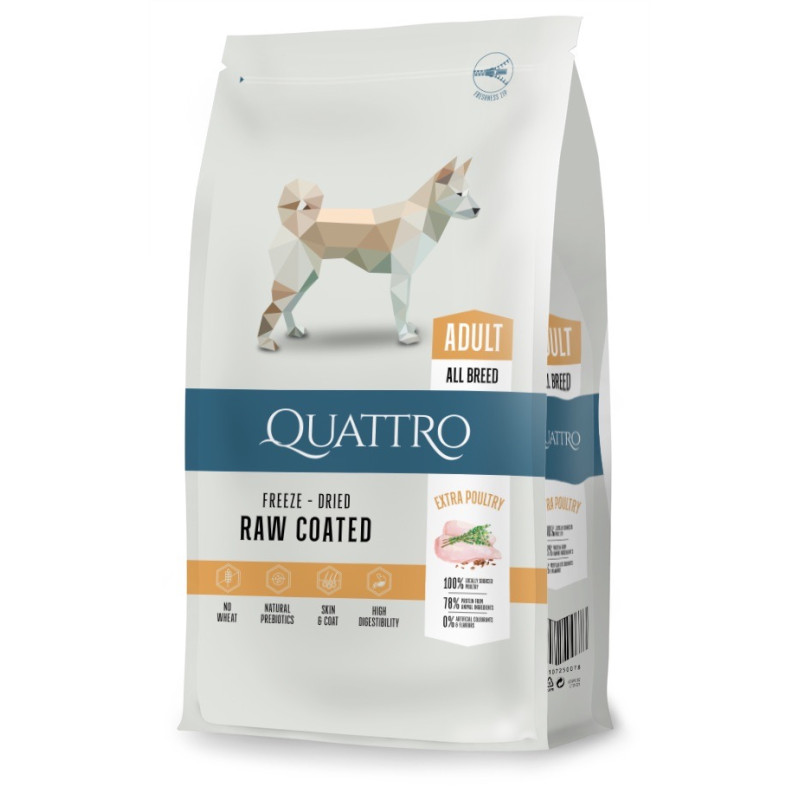 Quattro Adult All Breed сухий корм для собак з м'ясом птиці, 12 кг