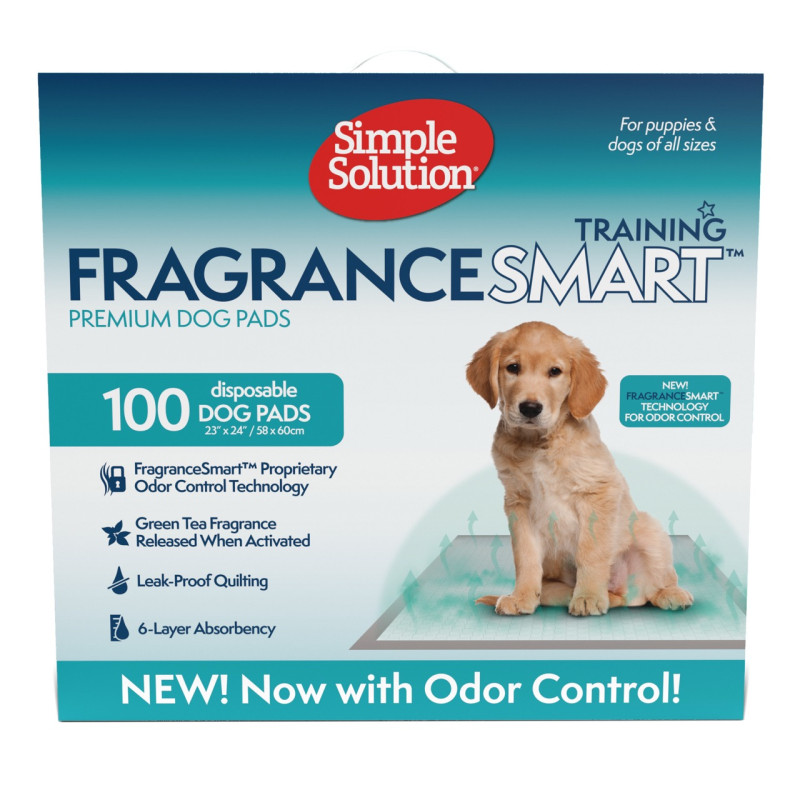 Simple Solution Fragrance Smart Odor Control Puppy Training Pads одноразові пелюшки для собак з ароматом зеленого чаю, 60 см х 61 см, 100 шт