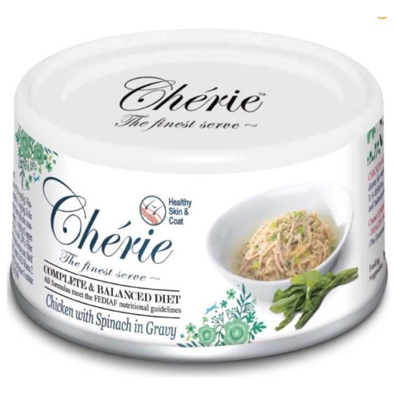 Cherie Complete & Balanced Chicken With Spinach влажный корм для котов с курицей, 80 гр