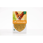 Advocate капли от блох, клещей, глистов для собак до 4 кг, 3 пип