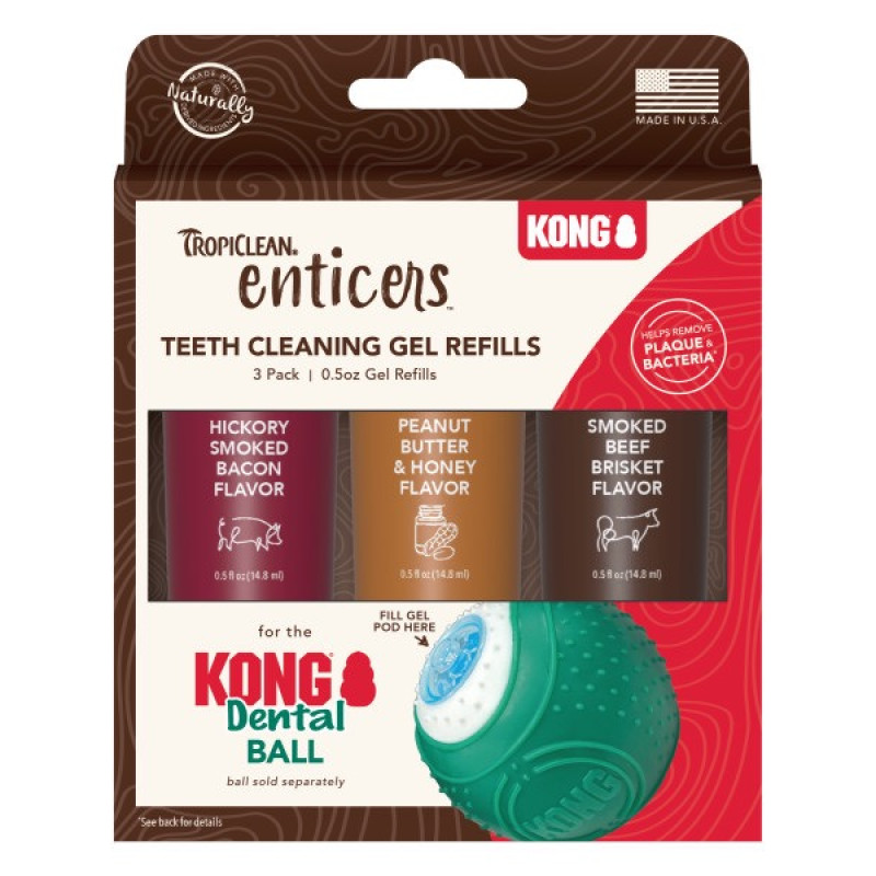 TropiClean Enticers набор гелей для ухода за зубами собак, 3 шт х 14.8 мл