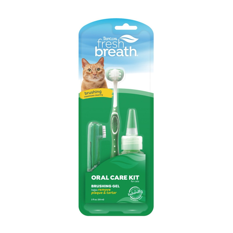 TropiClean Fresh Breath Oral Care Cat Kit набір для догляду за зубами котів