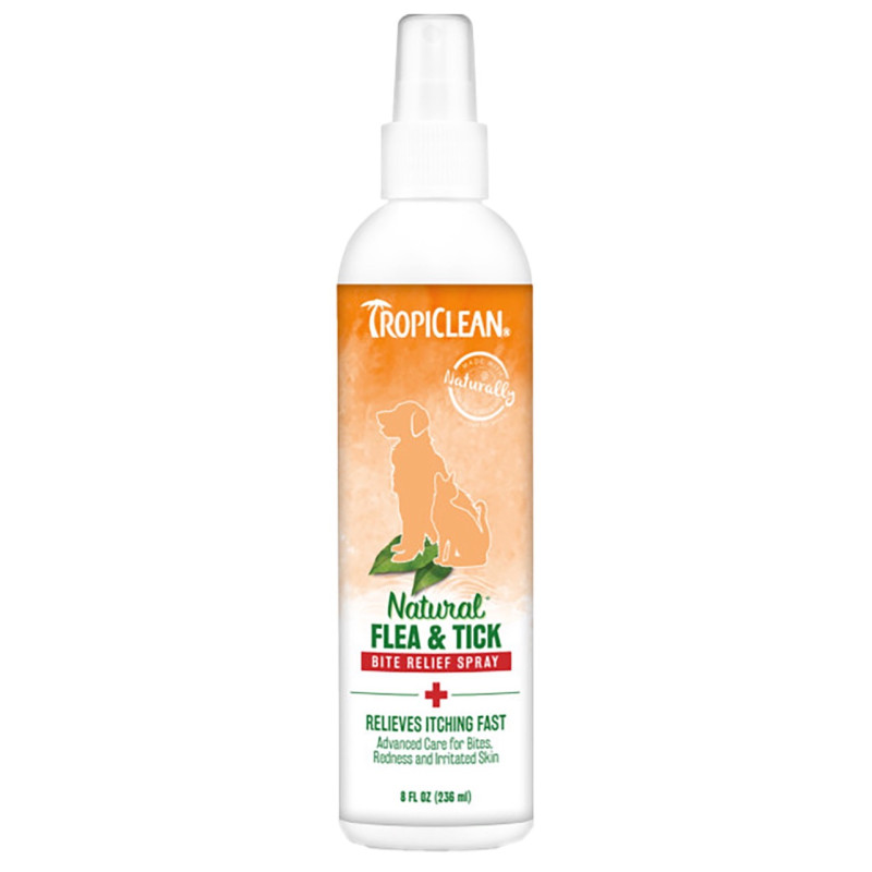 TropiClean Natural Flea & Tick Bite Relief Spray спрей от укусов блох и клещей для собак и котов, 236 мл
