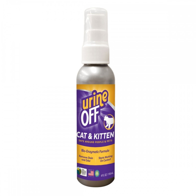 TropiClean Urine Off спрей для видалення плям та запахів від котів та кошенят, 118 мл