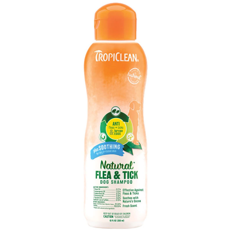 TropiClean Flea And Tick Dog Shampoo шампунь від бліх та кліщів для собак, 592 мл