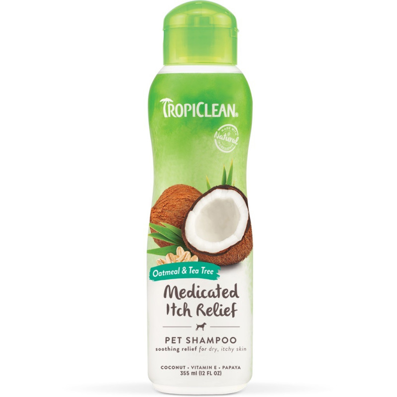 TropiClean Medicated Itch Relief шампунь для догляду за сухою шкірою у собак, 355 мл