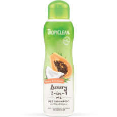 TropiClean Luxury 2-in-1 шампунь-кондиционер с папайей и кокосом для собак и котов, 355 мл