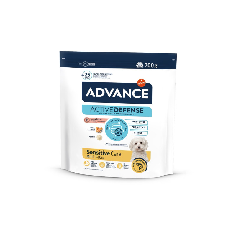 Advance Mini Sensitive сухой корм для собак малых пород с лососем, 700 гр