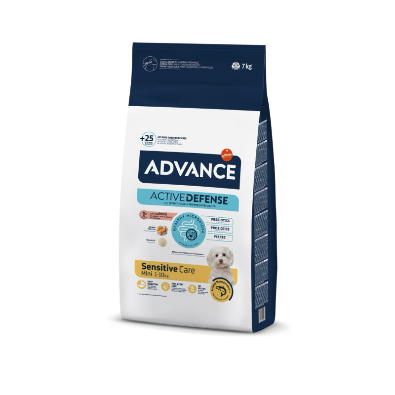 Advance Mini Sensitive сухой корм для собак малых пород с лососем, 7 кг