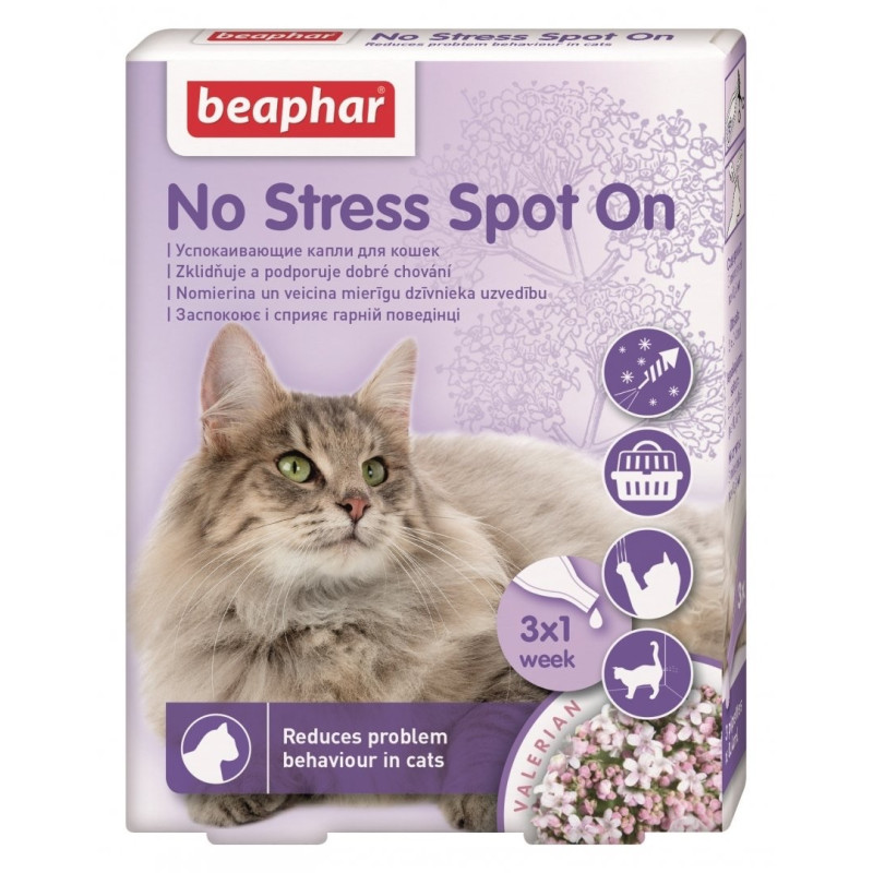 No Stress Spot On заспокійливі краплі для котів, 3 піп