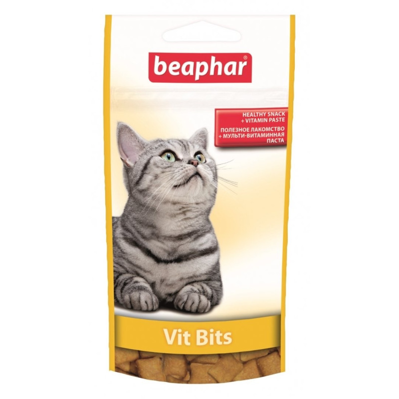 Beaphar Vit-Bits ласощі для котів з мультивітамінною начинкою, 35 гр