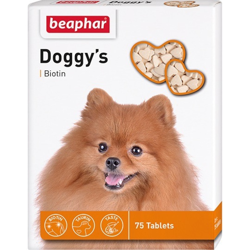 Beaphar Doggy's + Biotin лакомство для собак с биотином, 75 гр