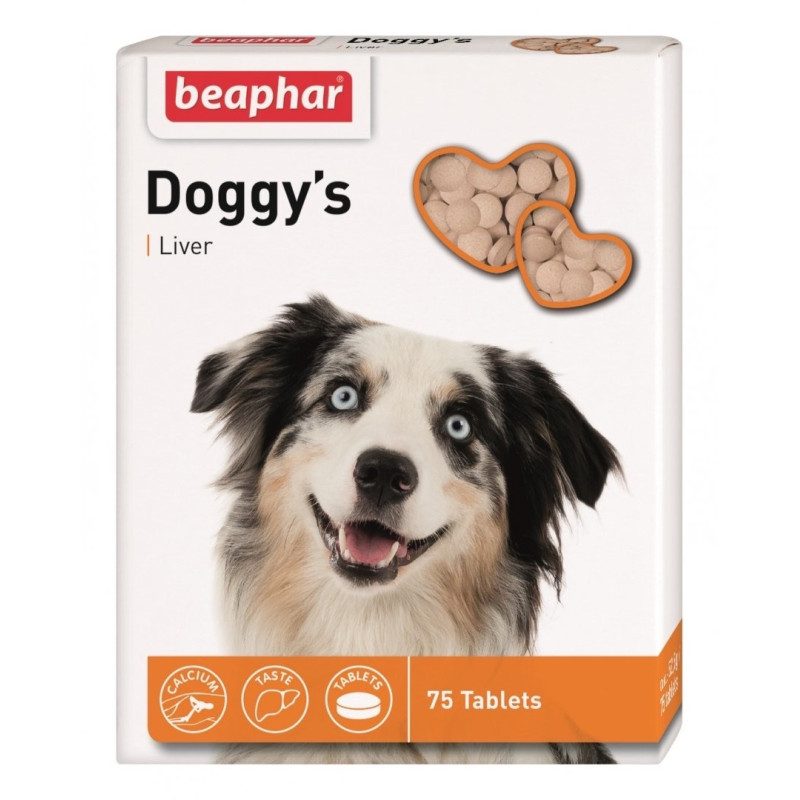 Beaphar Doggy's + Liver лакомство для собак с печенкой, 75 гр