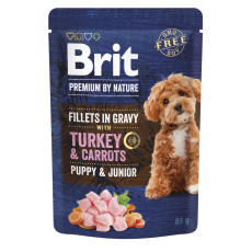 Brit Premium Fillets in Gravy Turkey & Carrots Puppy влажный корм для щенят с индейкой, 85 гр