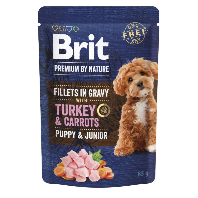 Brit Premium Fillets in Gravy Turkey & Carrots Puppy влажный корм для щенят с индейкой, 85 гр