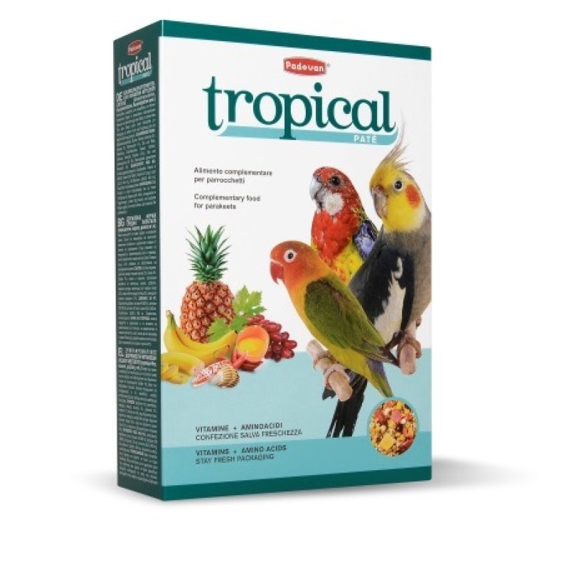 Padovan Tropical Patee м'який корм для середніх папуг, 700 гр