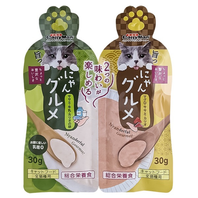 CattyMan Complete Twins Pouch влажный корм для котов с курицей, икрой и тунцом, 2 шт х 30 гр
