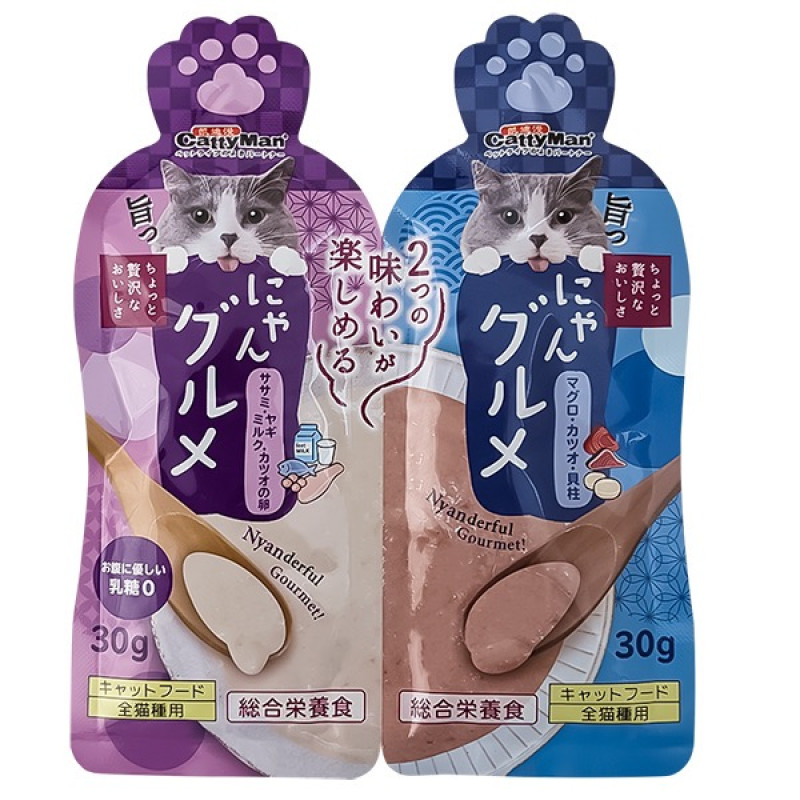 CattyMan Complete Twins Pouch влажный корм для котов с курицей, тунцом и макрелью, 2 шт х 30 гр