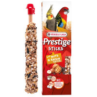Versele-Laga Prestige Sticks Parrots Nuts & Raisin Topping лакомство для средних и крупных попугаев, 2 шт х 70 гр