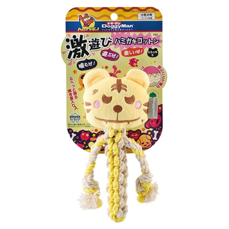 DoggyMan Cotton Tiger игрушка с пищалкой для собакой, 18 см