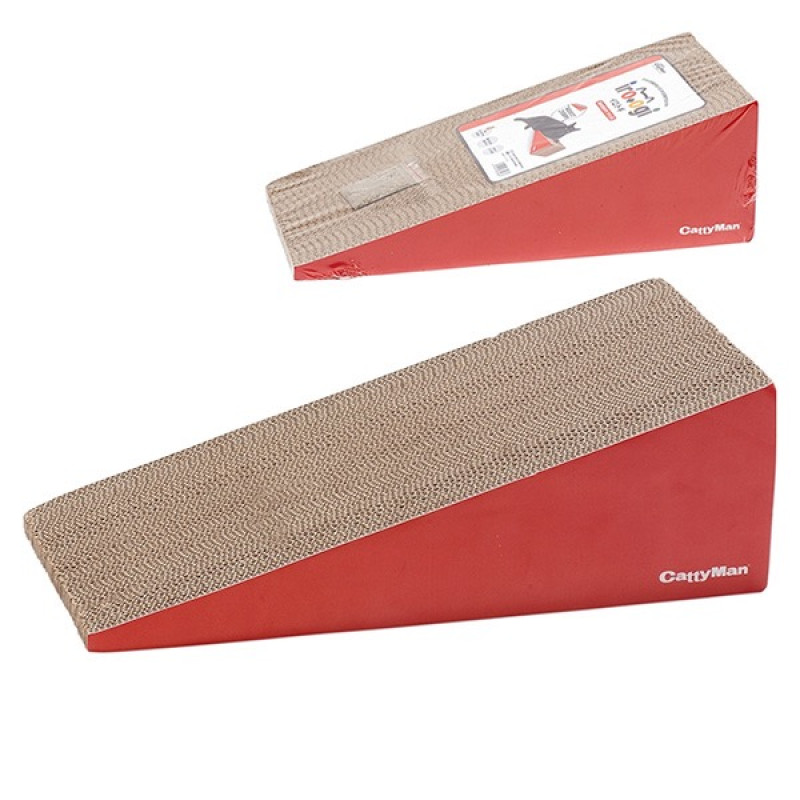 CattyMan Scratcher Cardboard Slope картонная когтеточка для котов, 40 см х 21 см х 12.5 см