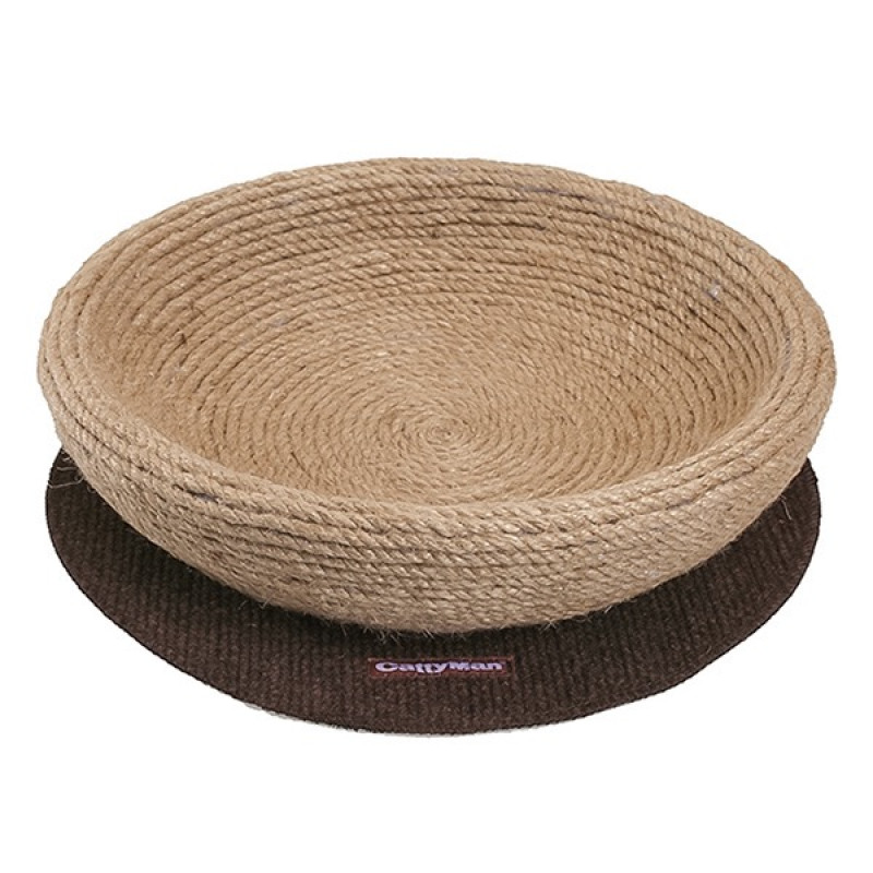 CattyMan Scratcher Jute Bed лежак-кігтеточка для котів, 34 см х 34 см х 9 см