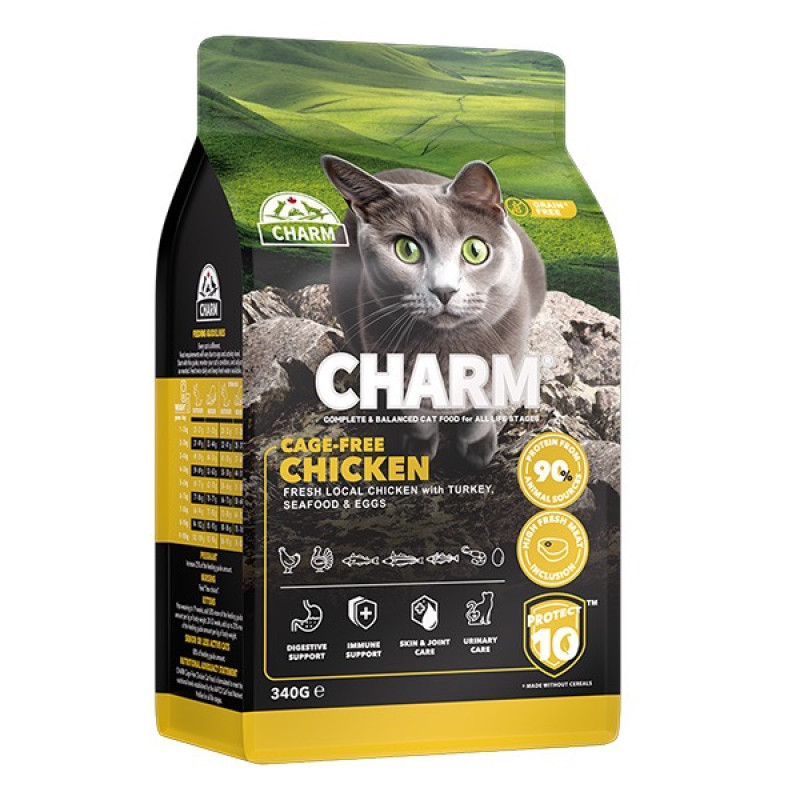 Charm Cage-Free Chicken сухой корм для котов с курицей, 340 гр