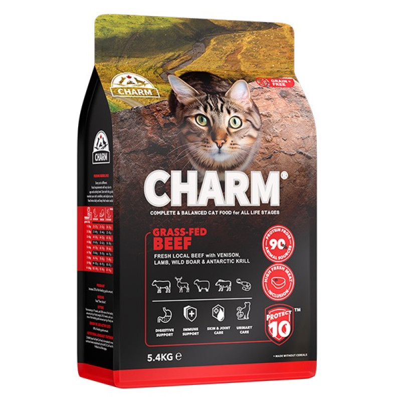 Charm Grass-Fed Beef сухой корм для котов с говядиной, 5.4 кг