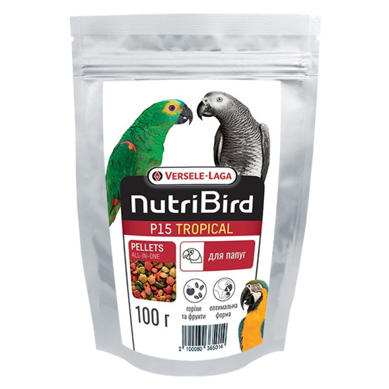 Versele-Laga NutriBird P15 Tropical корм для крупных попугаев, 100 гр