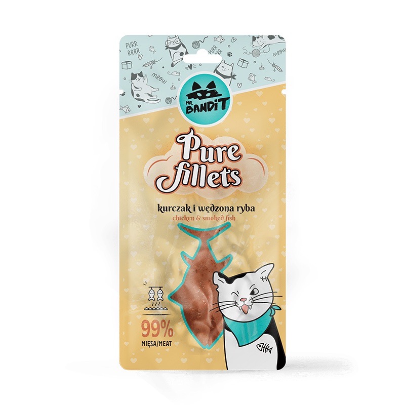 Mr. Bandit Pure Fillets Chicken Fish ласощі для котів з куркою та рибою, 30 гр
