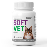 Provet Softvet витамины для здоровья шерсти у котов, 100 табл