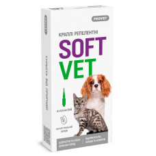 Provet Softvet капли от блох и клещей для котов и собак малых пород, 4 пип х 0.5 мл