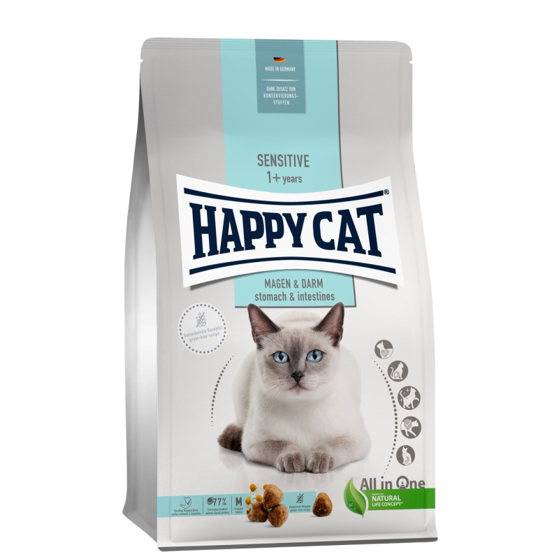 Happy Cat Sensitive Magen & Darm сухой корм с уткой для котов с чувствительным пищеварением, 4 кг