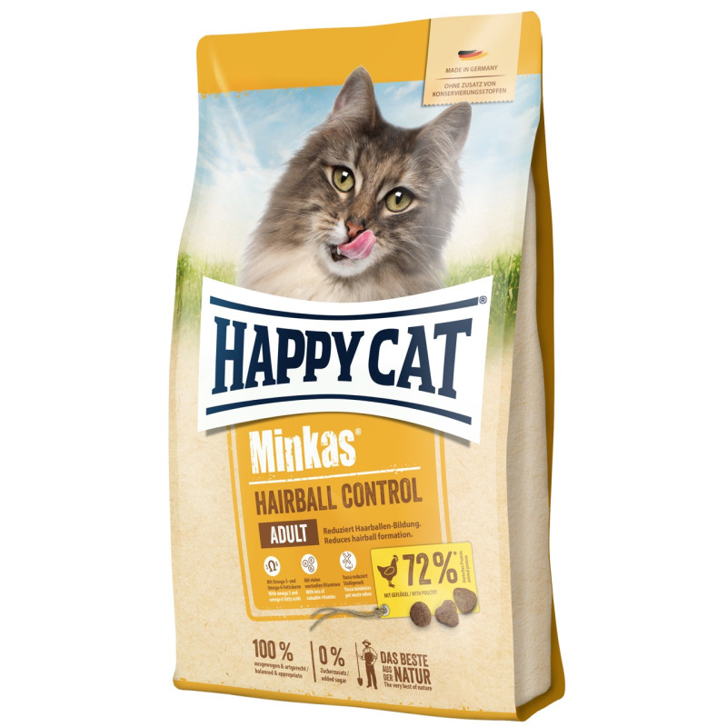 Happy Cat Minkas Hairball Control Geflugel сухой корм для котов для вывода шерсти, 1.5 кг