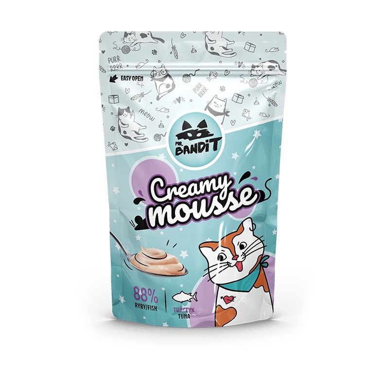 Mr. Bandit Creamy Mousse рідкі ласощі для котів з тунцем, 6 шт х 10 гр