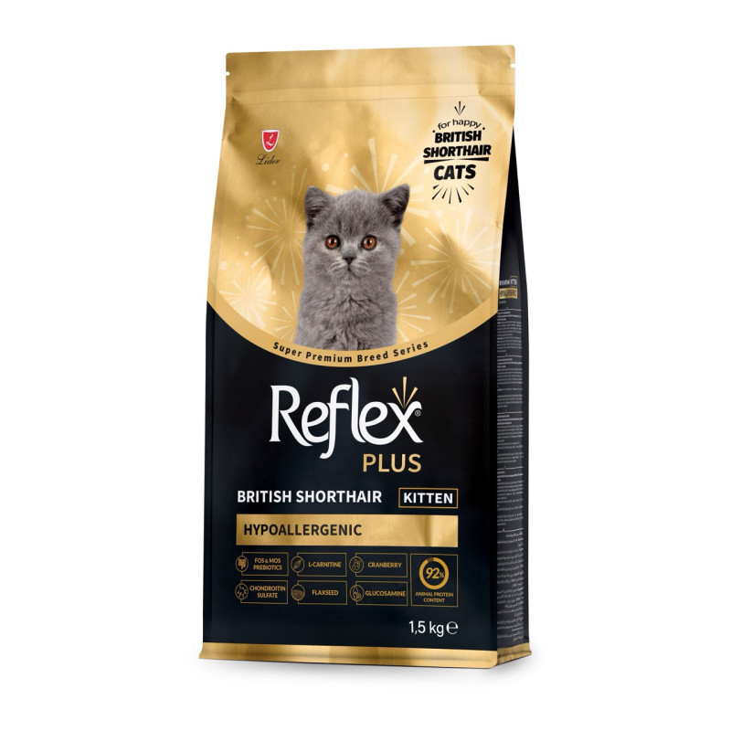 Reflex Plus British Shorthair Kitten сухой корм для котят породы британская короткошерстная, 1.5 кг