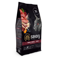 Savory Adult Cat Steril Fresh Turkey and Duck сухой корм с уткой и индейкой для стерилизованных котов, 2 кг
