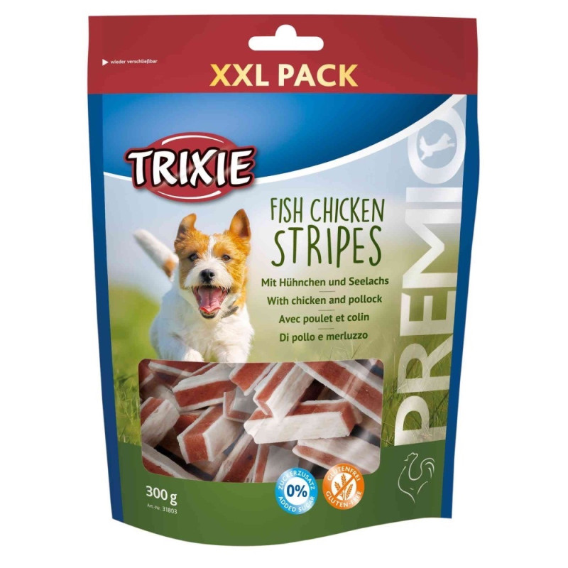 Trixie Premio Fish Chicken Stripes XXL лакомство для собак с курицей и рыбой, 300 гр