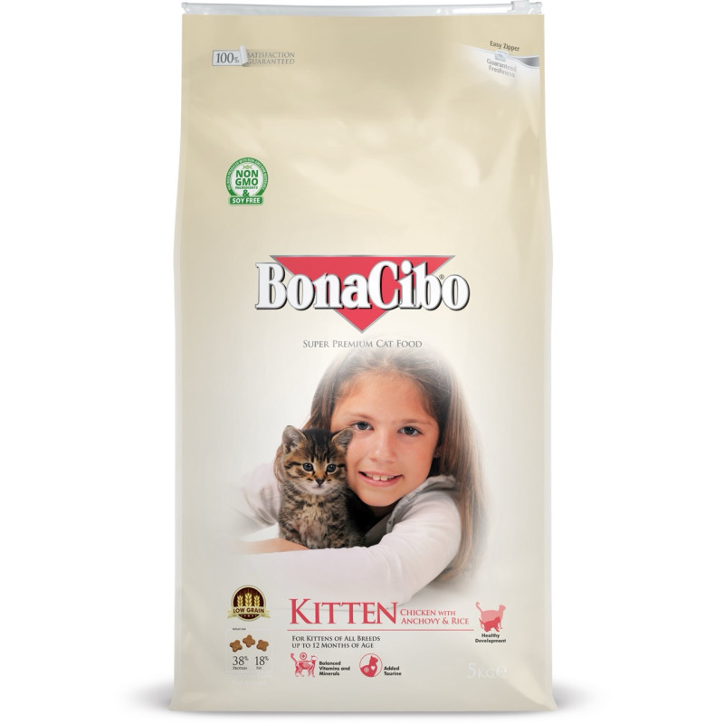 BonaCibo Kitten сухой корм с курицей для котят, 5 кг