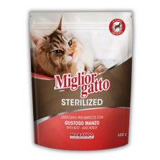 Morando Migliorgatto Sterilized сухий корм для стерилізованих котів з яловичиною, 400 гр