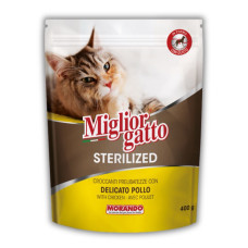 Morando Migliorgatto Sterilized сухой корм для стерилизованных котов с курицей, 400 гр