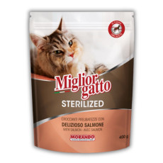 Morando Migliorgatto Sterilized сухий корм для стерилізованих котів з лососем, 400 гр
