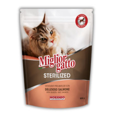 Morando Migliorgatto Sterilized сухий корм для стерилізованих котів з лососем, 800 гр