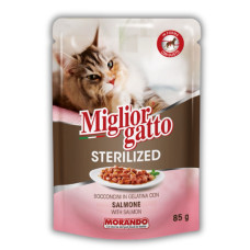 Morando Migliorgatto Sterilized вологий корм для стерилізованих котів з лососем, 85 гр