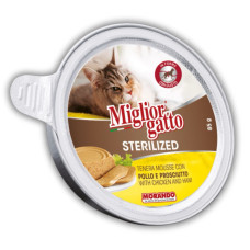Morando Migliorgatto Sterilized влажный корм для стерилизованных котов с курицей и прошутто, 85 гр