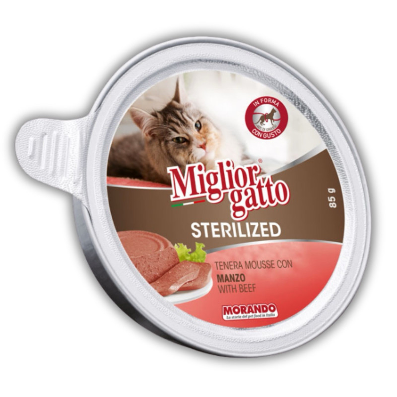 Morando Migliorgatto Sterilized влажный корм для стерилизованных котов с телятиной, 85 гр