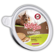 Morando Migliorgatto Sterilized влажный корм для стерилизованных котов с кроликом, 85 гр