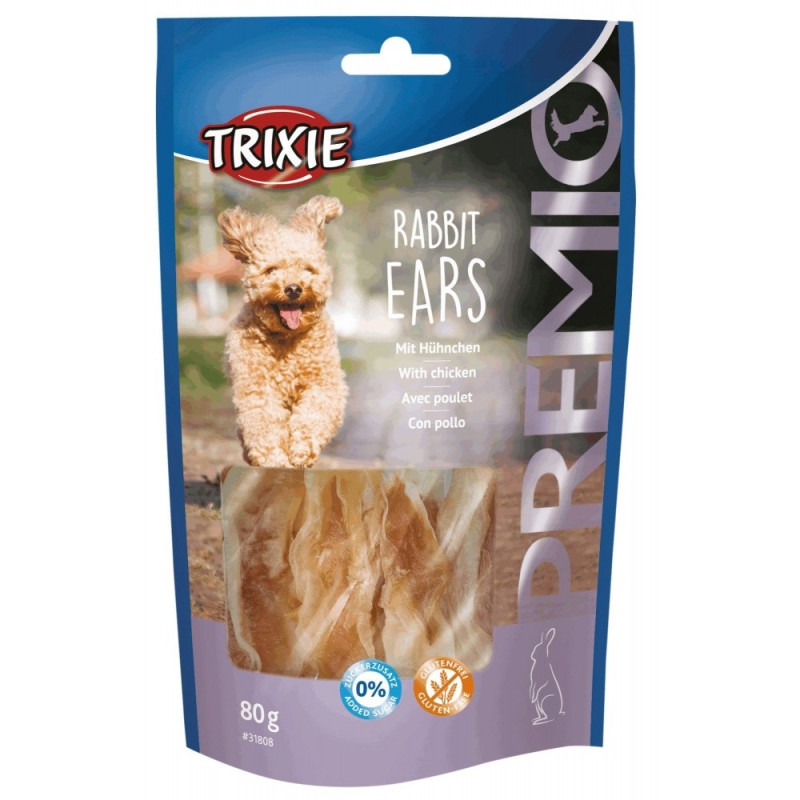 Trixie Premio Rabbit Ears лакомство для собак кроличьи уши с уткой, 80 гр