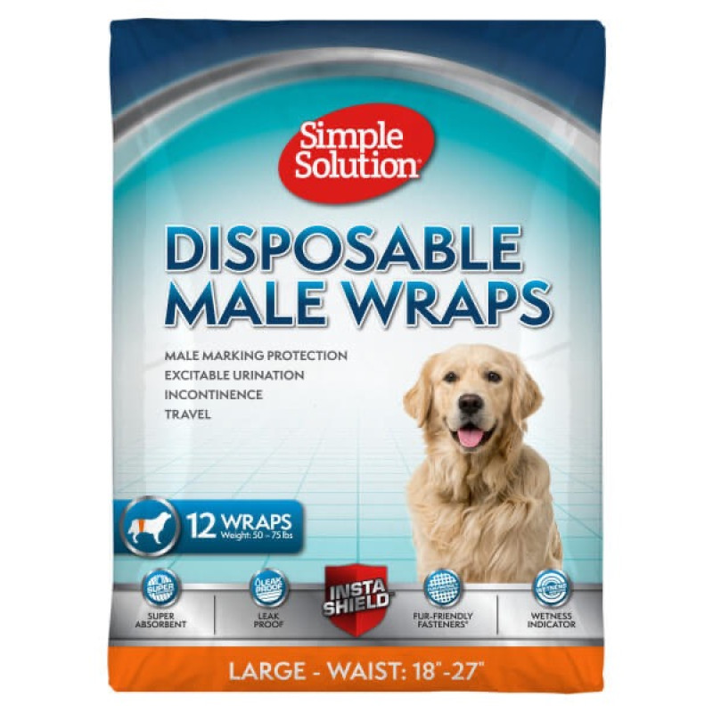 Simple Solution Disposable Male Wrap одноразові підгузники для кобелів, розмір L