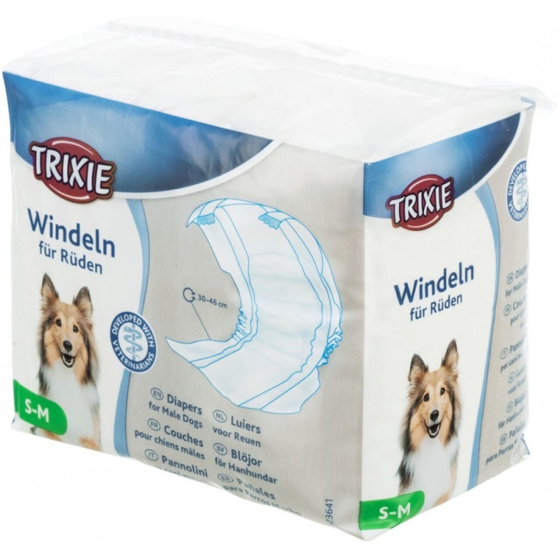Trixie одноразовые подгузники для кобелей, 30-46 см